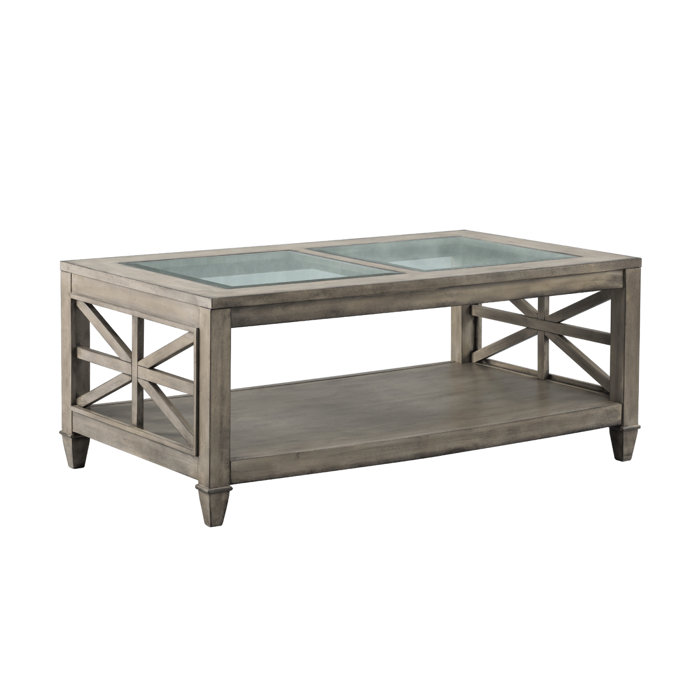 Rosalind Wheeler Glass Top Coffee Table With Storage Wayfair